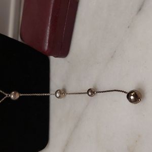Sterling ball lariat necklace